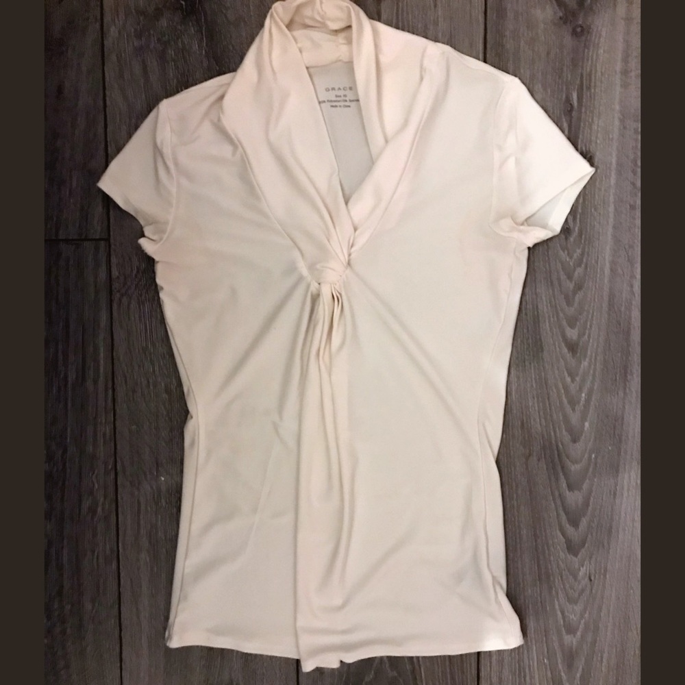 🔥2/$20 Grace white tie neck blouse